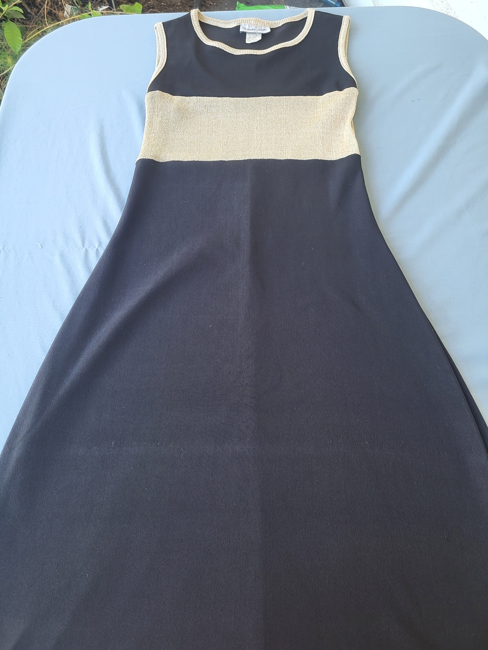 Vintage 90s Breakin Loose Metallic Gold Colorblock Whimsigoth Maxi Dress